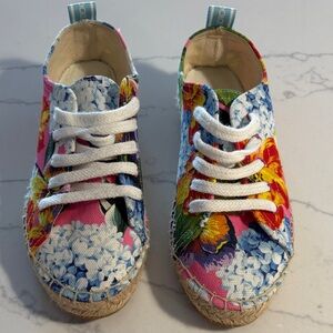 Dolce & Gabbana Kids Floral Sneakers with White Laces